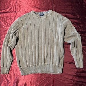 Dockers Ribbed Knit Cotton Sweater Crewneck Olive Large